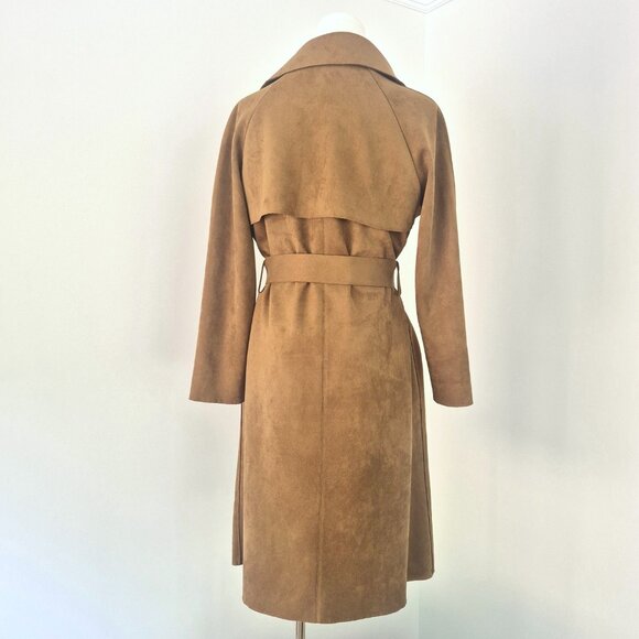 Banana Republic faux suede trench coat, brown, XS - Picture 2 of 7